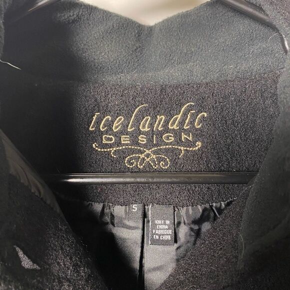 Icelandic Design | Wool Embroidered Button Down Jacket Black Multicolor Small - Picture 2 of 11